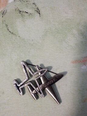 Silver-Tone Airplane Brooch